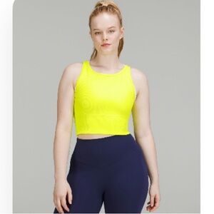 Highlight Yellow Lululemon Power Pivot Ribbed Tank Top Size 4